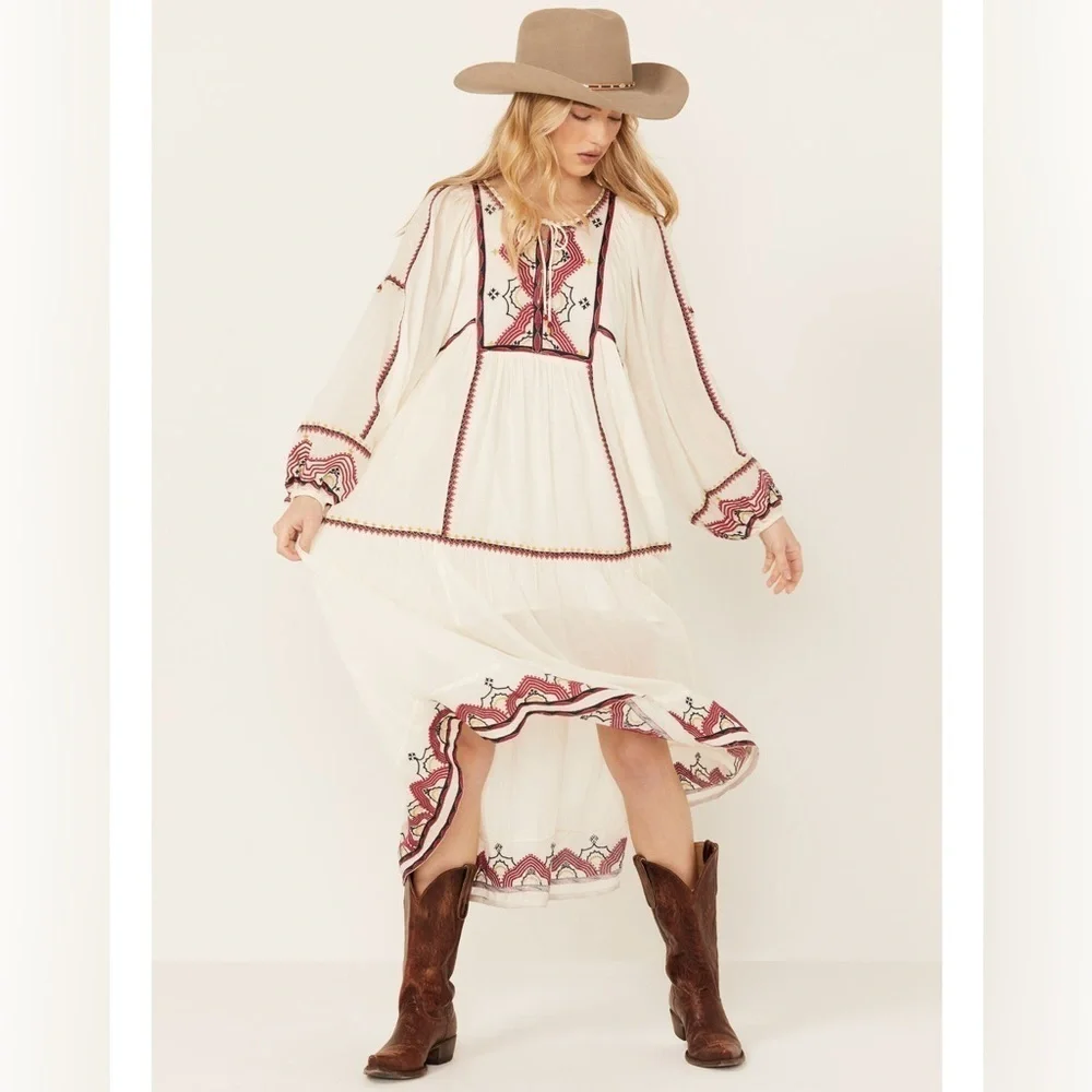 Free People Sweet escape ivory boho dress size Xsmall - Picture 5 of 12